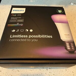New in box! Philips Hue Smart Lighting Kit with Black Box